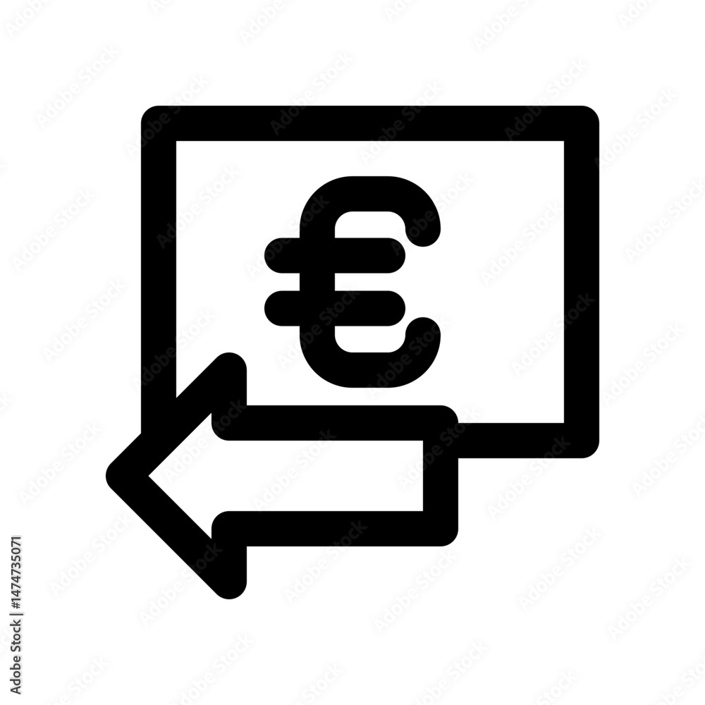 Euro Symbol with Arrow Indicating Financial Transaction Concept Euro Symbol with Arrow Indicating Financial Transaction Concept