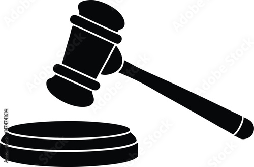 Judge gavel silhouette vector symbol