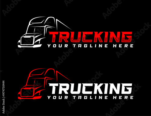 modern trucking company logo design