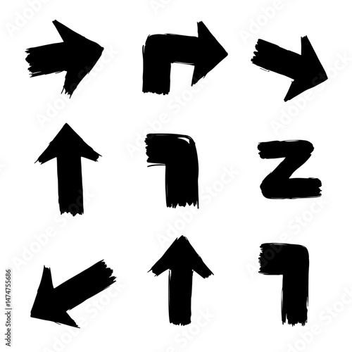 Vector hand drawn different arrow design with white background arrow mark icons

