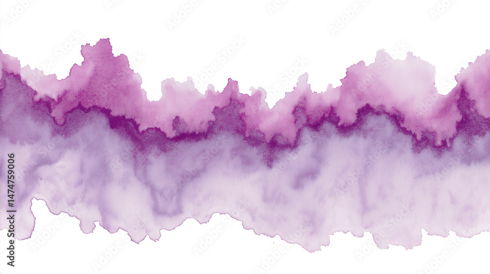 Obraz premium Abstract purple watercolor wash texture isolated on white background