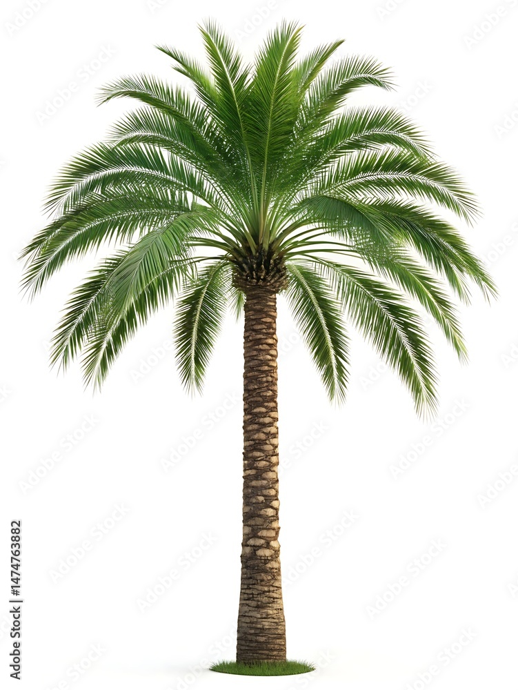 Obraz premium Lush Palm Tree Against White Background