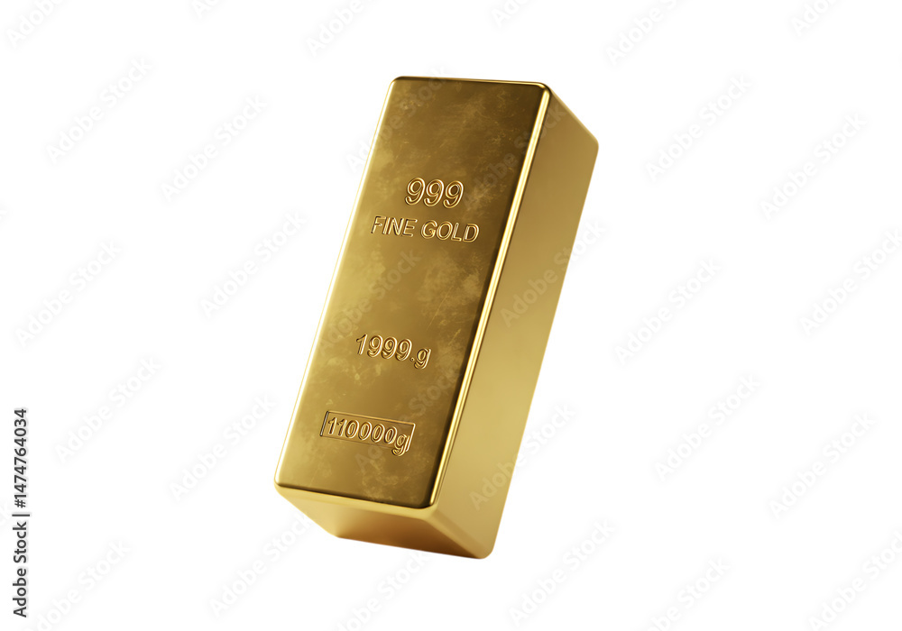 Gold bar bullion investment concept on white background on transparent background Gold bar bullion investment concept on white background on transparent background