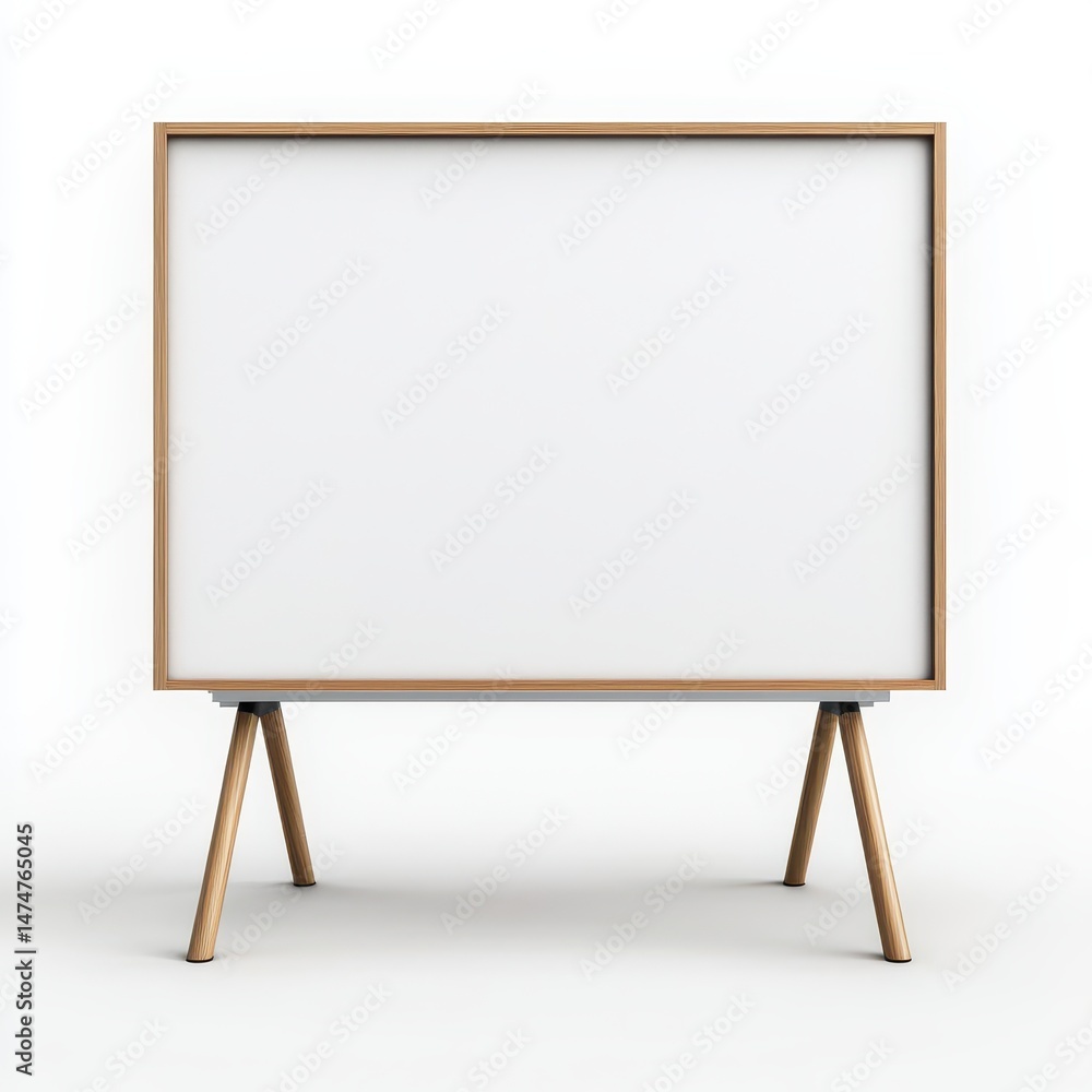 Minimalist Blank Board on Wooden Stand for Creative Displays Minimalist Blank Board on Wooden Stand for Creative Displays