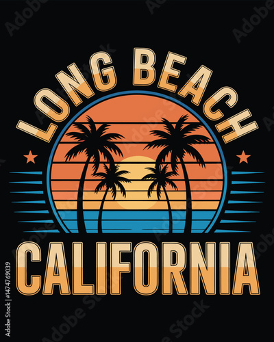 A tropical island with palm trees vector T-Shirt Design