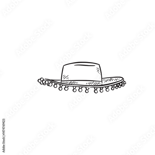 A Spanish hat with pompoms.