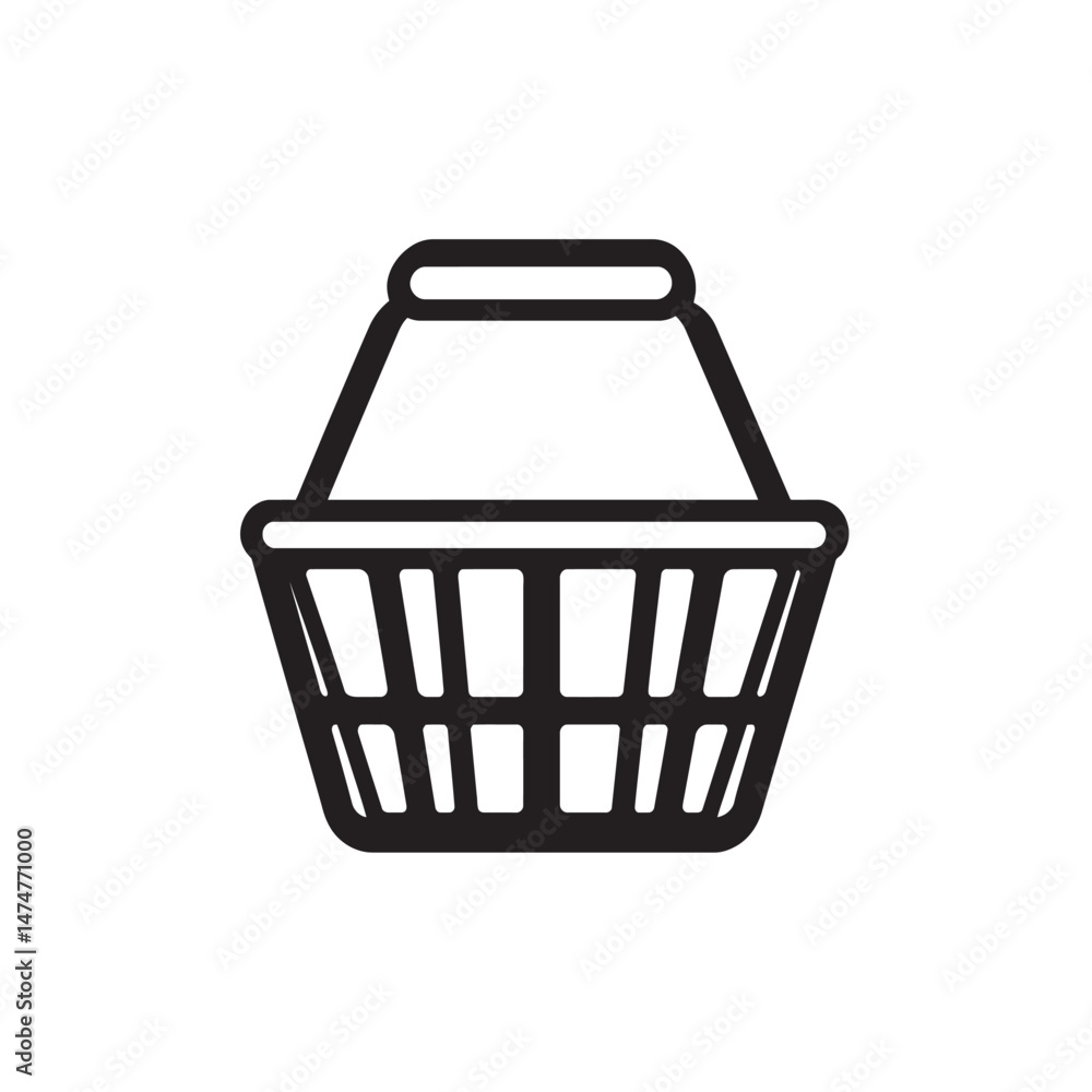 A simple black line depicts a shopping cart icon with a transparent background A simple black line depicts a shopping cart icon with a transparent background