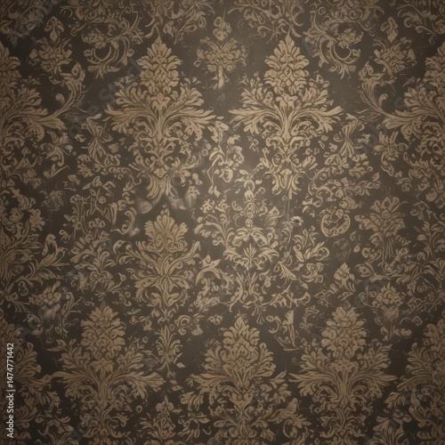 Elegant damask wallpaper, rich textures, subtle sheen,  illustration,  luxury