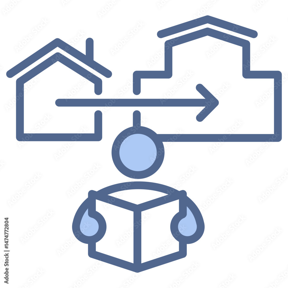 Obraz premium Flipped Classroom Blue Icon