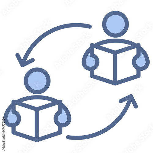 Peer To Peer Blue Icon