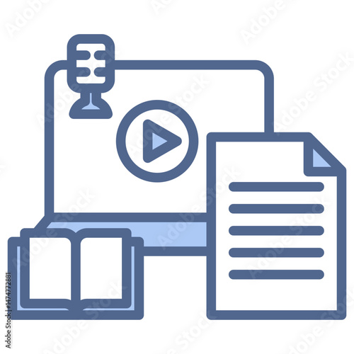 Blended Learning Blue Icon