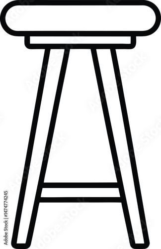 wooden stool vector illustration