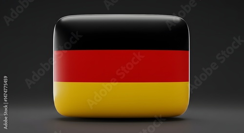 Free Download Flag Icon with Horizontal Color Bands on Smooth 3d Shape - GFXLoad
