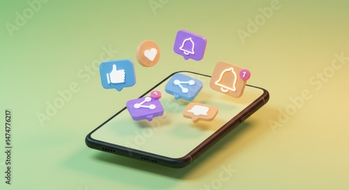 Wallpaper Mural Pastel social media icon on phone with pastel background for UI UX Design Torontodigital.ca