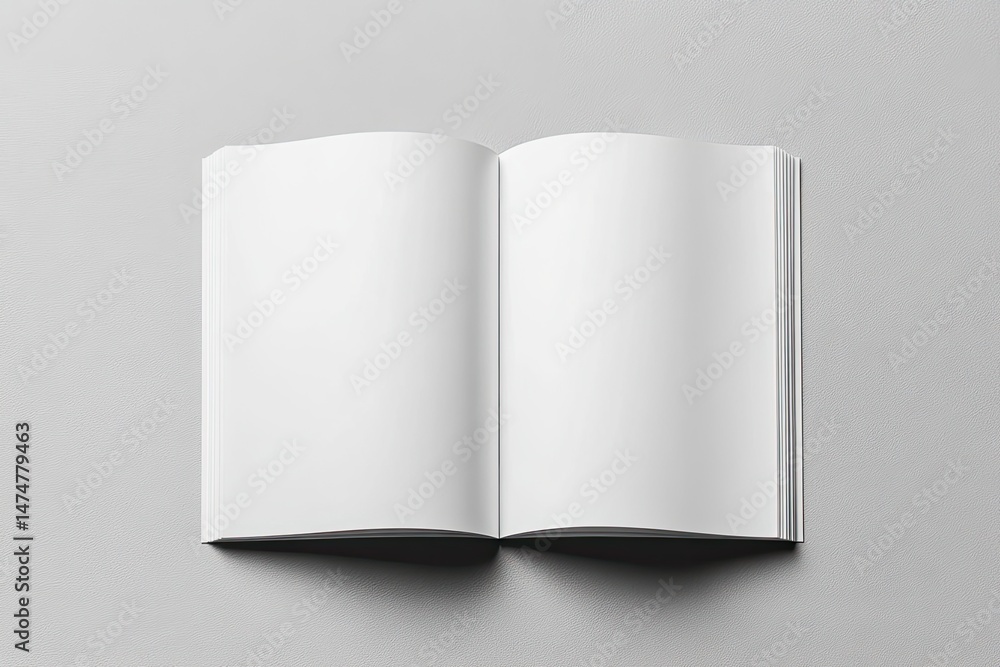 Open blank book, showcasing clean white pages Open blank book, showcasing clean white pages