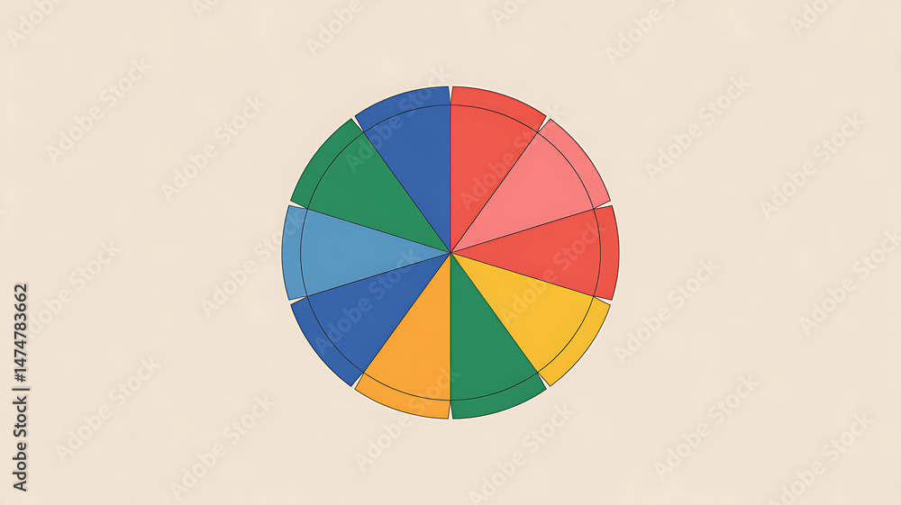 Fototapeta premium Abstract Colorful Wheel Graphic Design Element for Branding and Marketing
