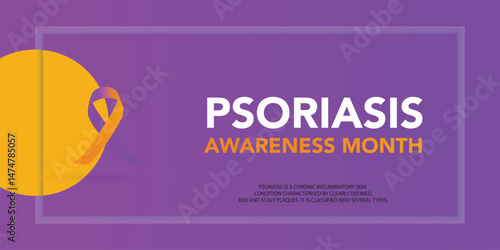 Psoriasis awareness month. National psoriasis awareness month of august. Vector template for banner, greeting card, poster with background. Vector illustration.