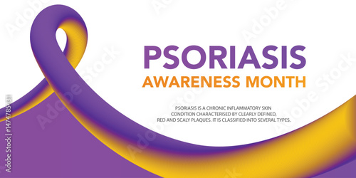 Psoriasis awareness month. National psoriasis awareness month of august. Vector template for banner, greeting card, poster with background. Vector illustration.