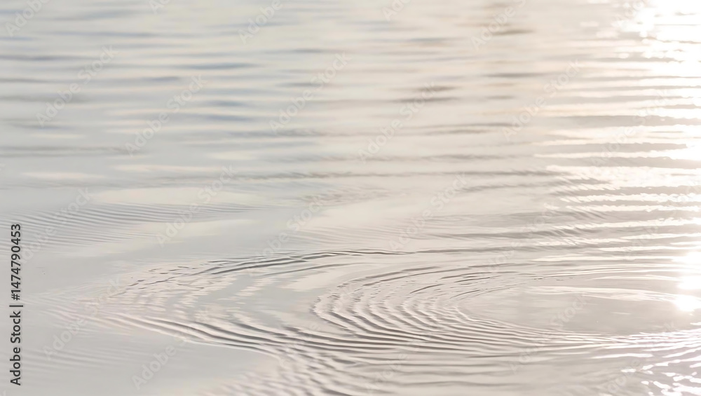 Fototapeta premium Tranquil water surface glistens softly