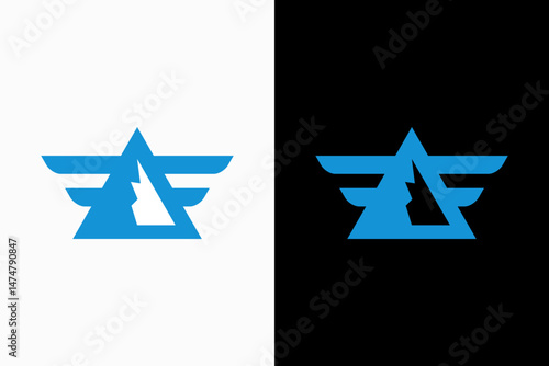 Mountain Wing Vector Logo Premium 