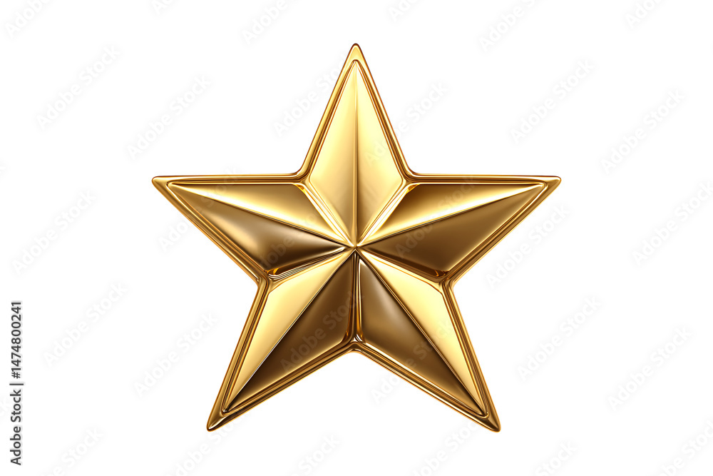 Obraz premium Gold star isolated on transparent background 