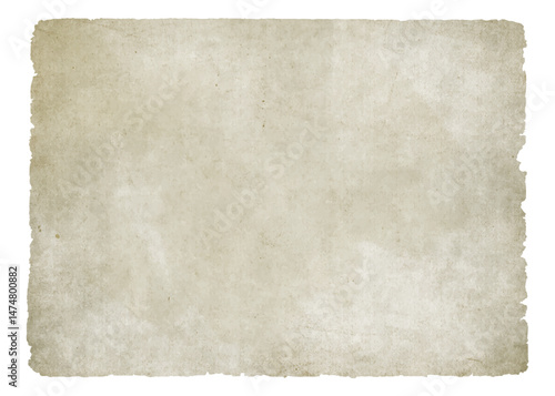 Old antique paper texture with torn ripped jagged edges. Vintage worn parchment background	