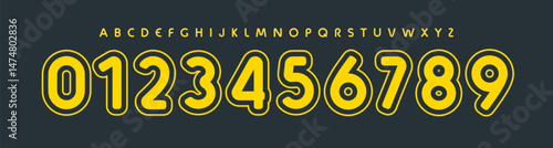 Rounded Number Font, Bold Bubble Alphabet, kids letters for toys logo, cartoons typography, school posters, birthday invitations type. Perfect for fun and friendly design. Vector typeset