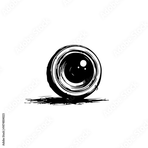 Ink wash effect lens silhouette depicting photography and vision exploration