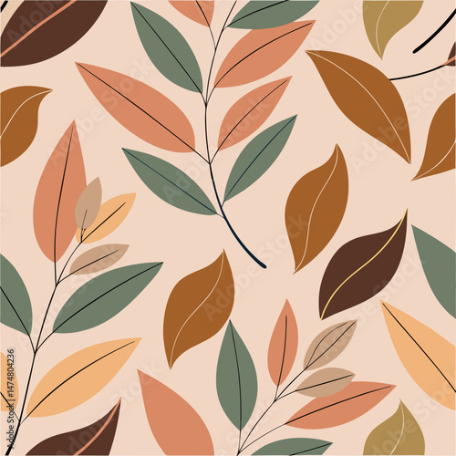 seamless background with leaves, seamless floral pattern, seamless pattern with leaves