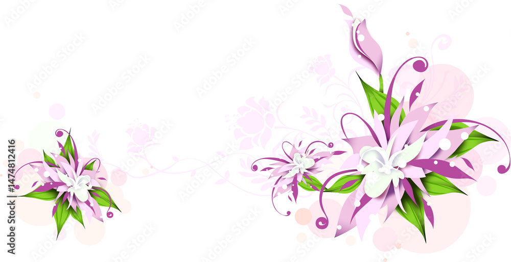 Horizontal Frame with Purple and White Floral Corners Horizontal Frame with Purple and White Floral Corners