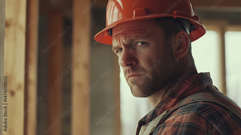 Construction Worker in Hard Hat Construction Worker in Hard Hat