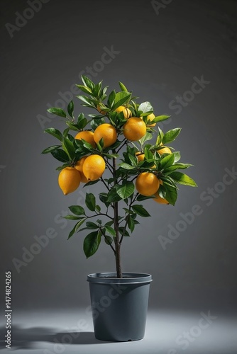 Lemon tree in a pot