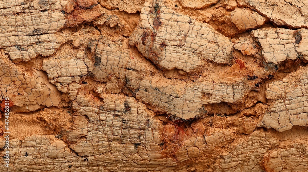 Fototapeta premium Close-up of seamless cork texture in earthy tones - natural simplicity and organic elegance