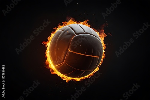 A fiery orange sphere, a burning ball of hot energy and light