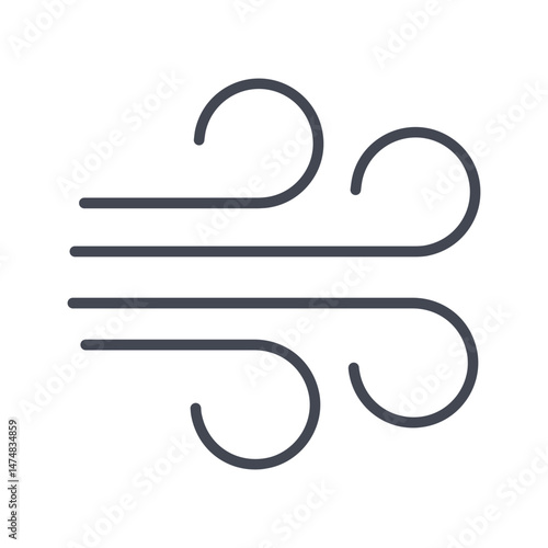 Windy Weather Vector Icon