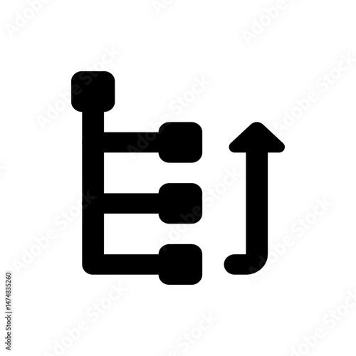 A black diagram showing a hierarchical structure with an arrow indicating an upward direction flow chart