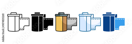 Film Camera Icon Set Multiple Style Collection