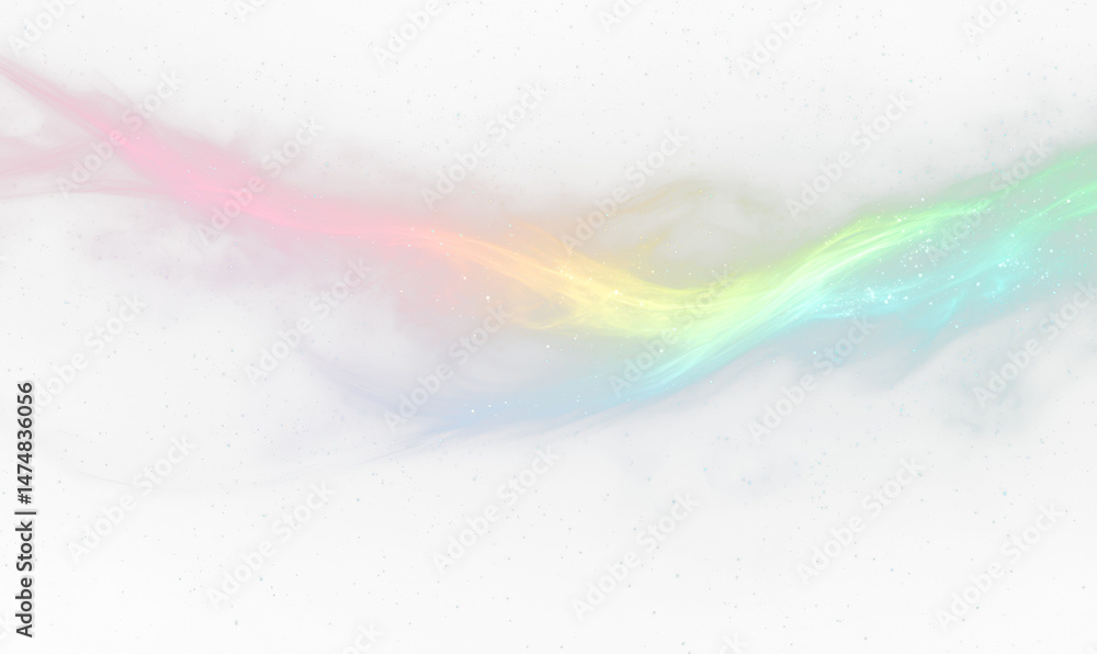 Fototapeta premium Celestial Swirls of Aurora Lights in Cosmic Rainbow Gradients Isolate on Transparent Background, cutout, png