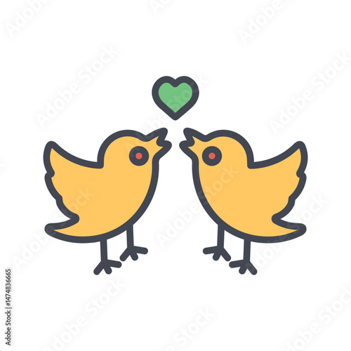 Lovebirds Vector Icon