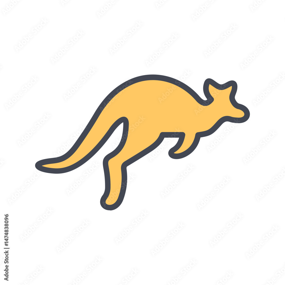 Fototapeta premium Kangaroo Vector Icon