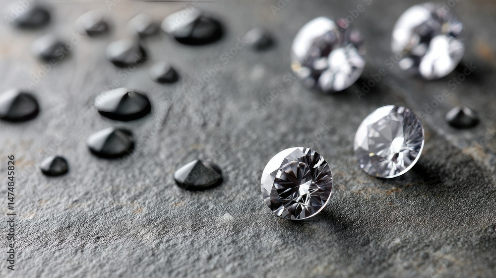 Black gemstones rest against a dark background, highlighting their geometric shapes and rich texture. This composition offers a sophisticated canvas for text incorporation. Black gemstones rest against a dark background, highlighting their geometric shapes and rich texture. This composition offers a sophisticated canvas for text incorporation.