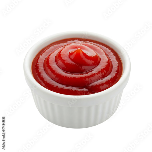 Wallpaper Mural tomato ketchup in a small white cup isolated Torontodigital.ca