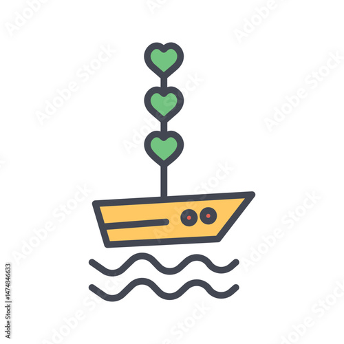 Love Boat Vector Icon