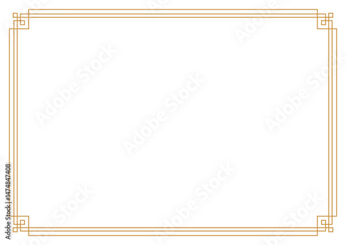 Blank golden certificate border template design with 
modern elegant simple stylish decorative frame for diploma award, gift, companies, business, universities, schools certificates