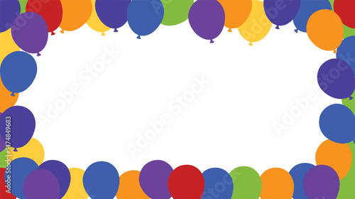 A boarder of party balloons for artwork compositions