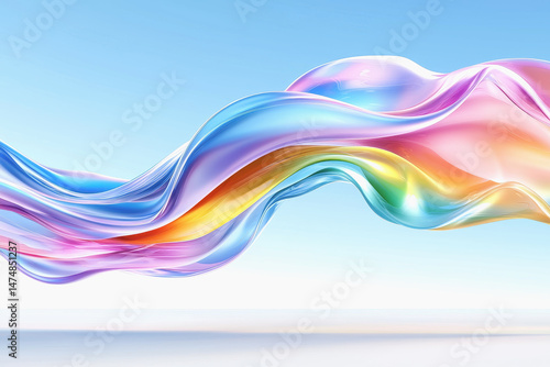 Vibrant and colorful wave design representing motion and fluidity in a modern aesthetic for iconic applications