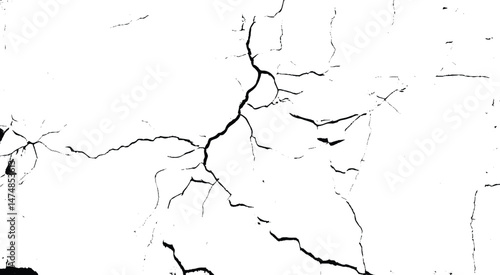 Surface cracks and fissures in ground. Vector grunge cracked texture style with cracked texture.
