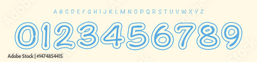 Handdrawn Number and Letter Font, Fun Doodle Alphabet for kids books, school posters, birthday invites, hoodie and jersey logo, sports teams numeric. Kids sporty typographic design. Vector typeset