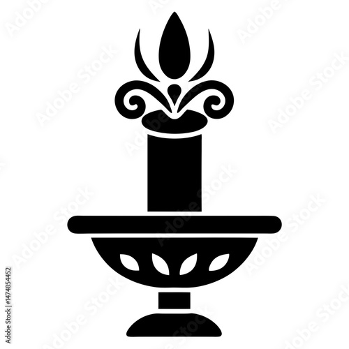 vector illustration of a burning candle