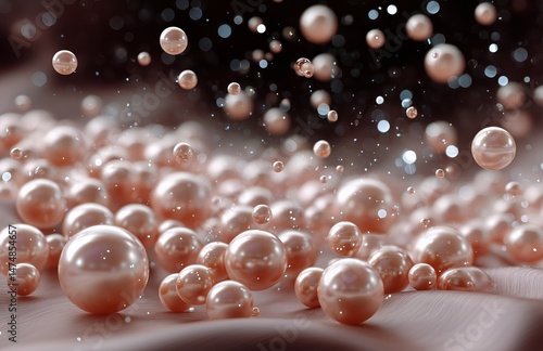 Floating Pearls Create a Magical Effect in a Shimmering Environment